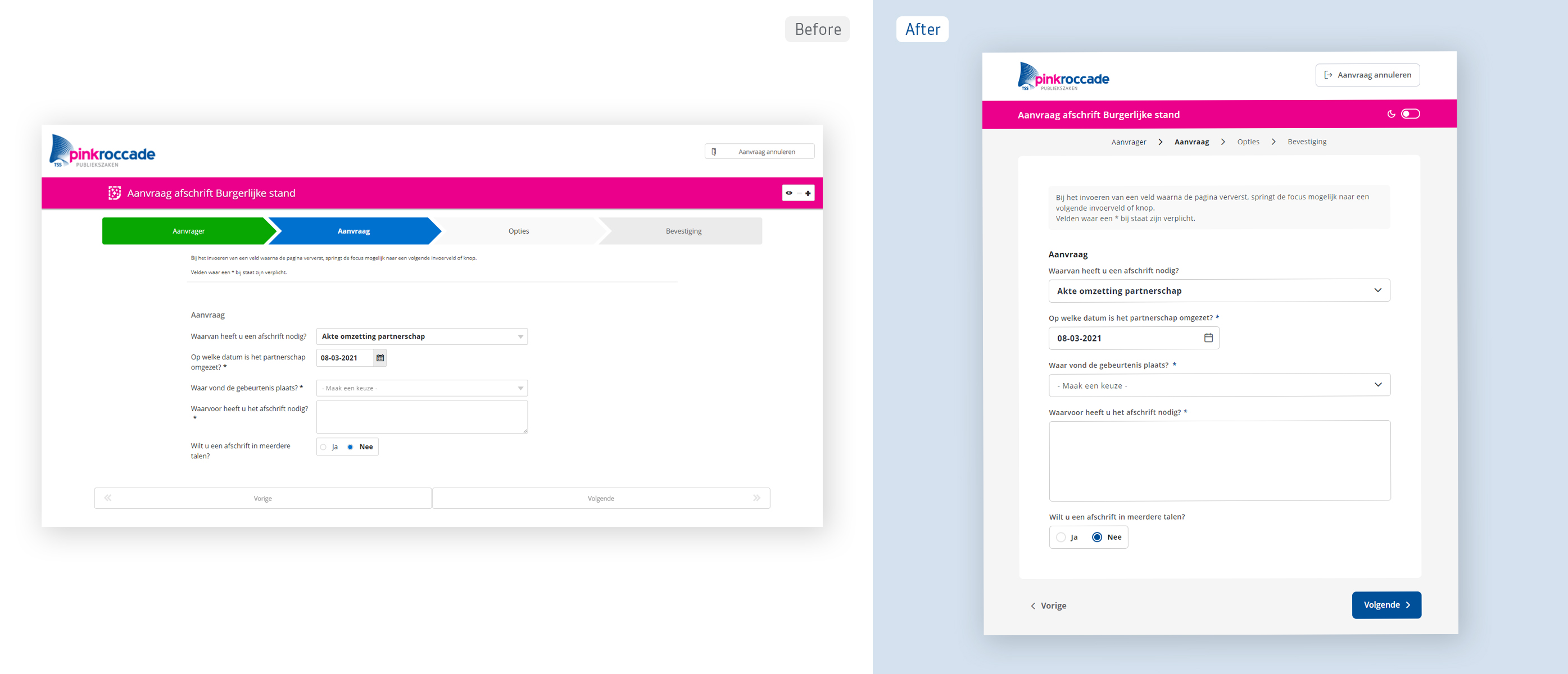 Restyling burgerview: clean, rustig en gebruiksvriendelijk