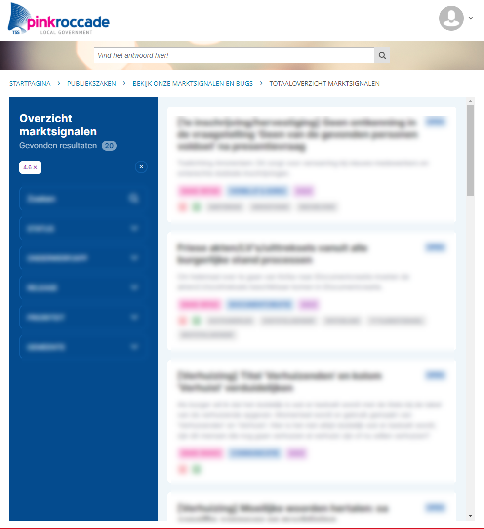Update optimaliseren presentatie marktsignalen